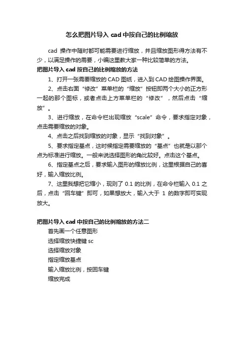 怎么把图片导入cad中按自己的比例缩放