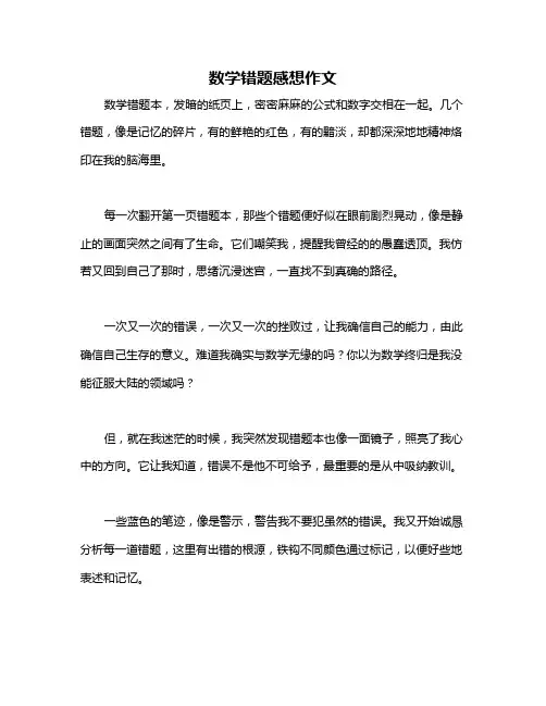 数学错题感想作文
