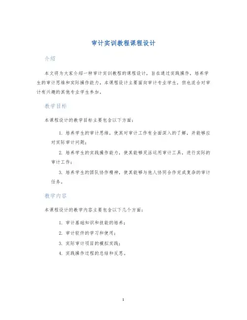 审计实训教程课程设计