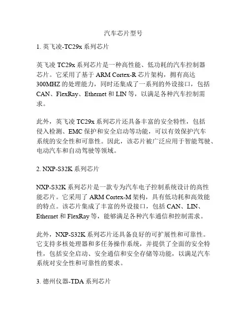 汽车芯片型号