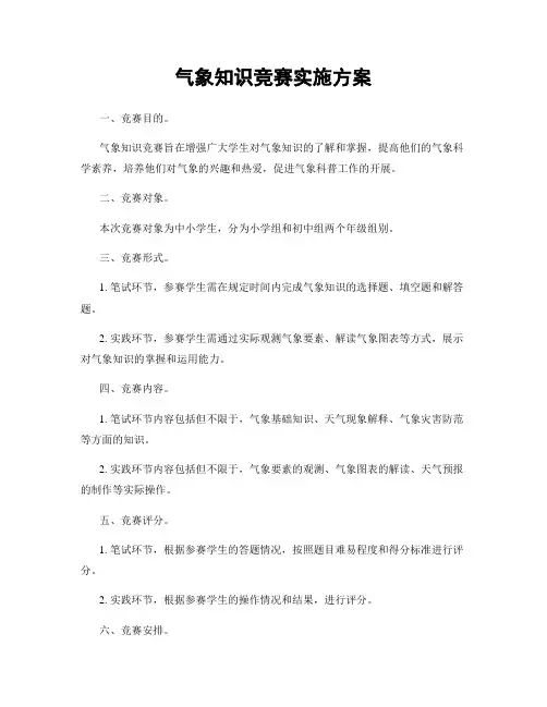 气象知识竞赛实施方案
