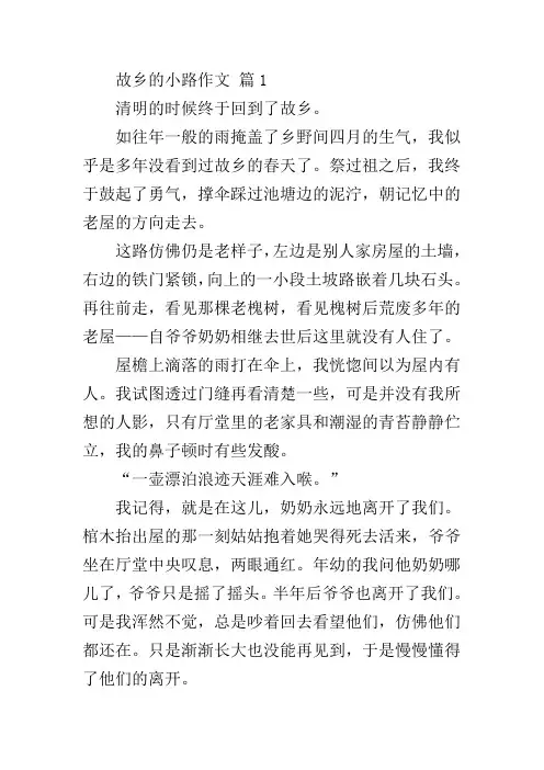 故乡的小路作文600字初二