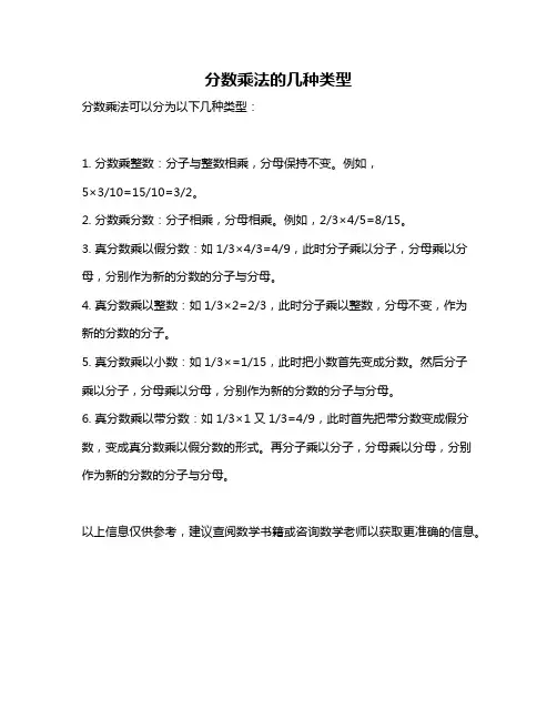 分数乘法的几种类型