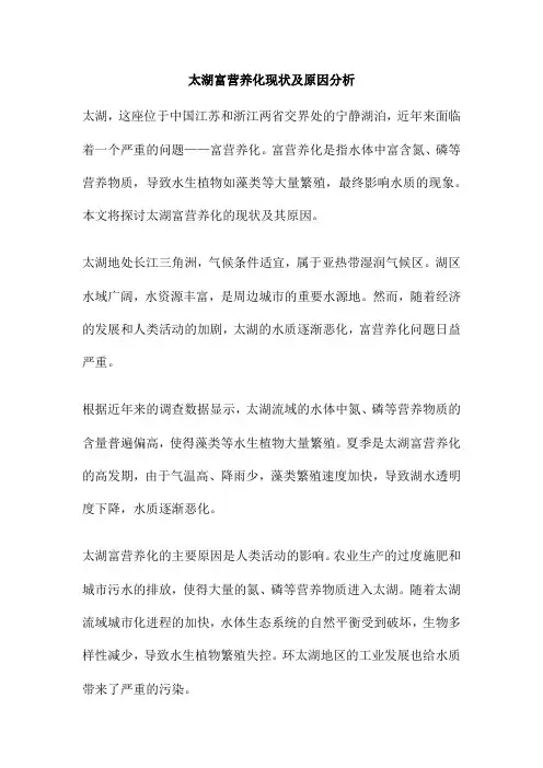 太湖富营养化现状及原因分析