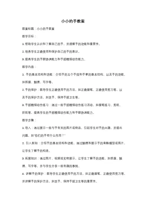 小小的手教案