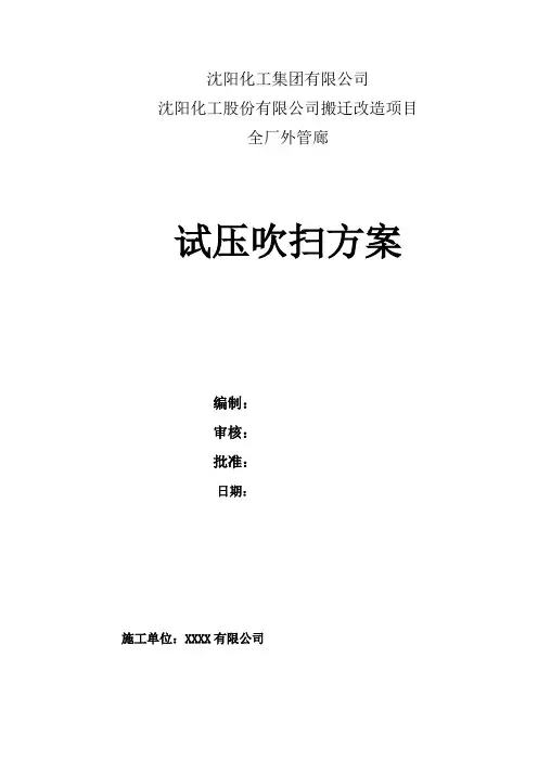 管廊试压吹扫施工方案