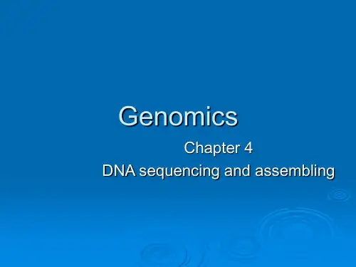 ch4 DNA sequencing and assembling基因组学
