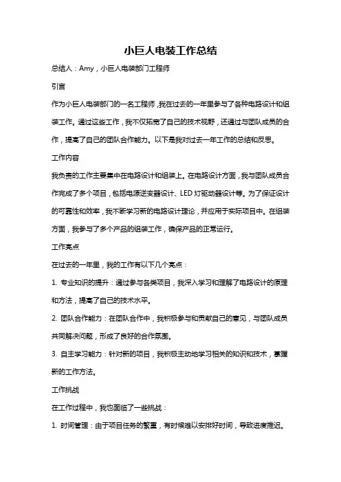 小巨人电装工作总结