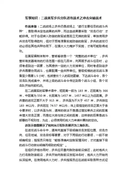 军事知识：二战美军步兵分队进攻战术之冲击突破战术