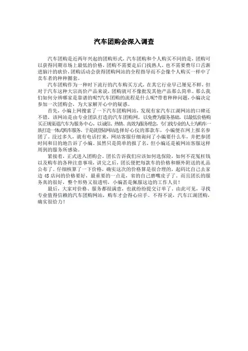 (完整版)汽车团购会深入调查