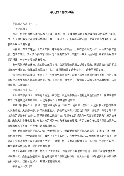 平凡的人作文20篇