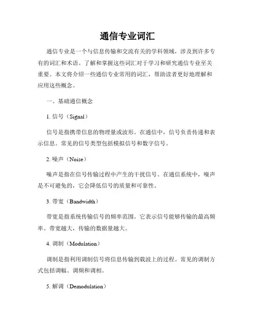 通信专业词汇