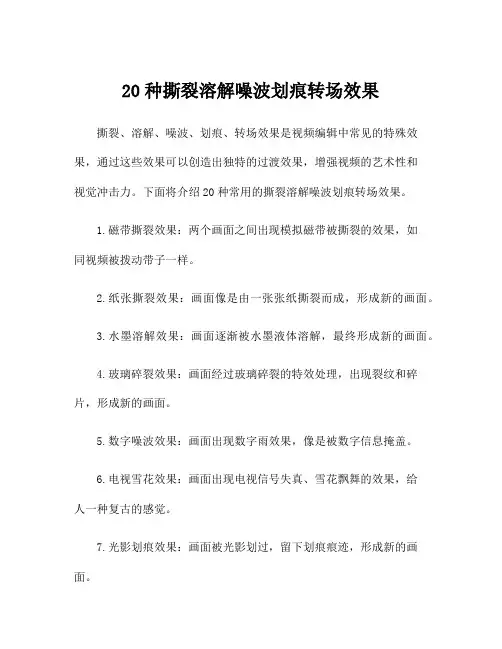 20种撕裂溶解噪波划痕转场效果