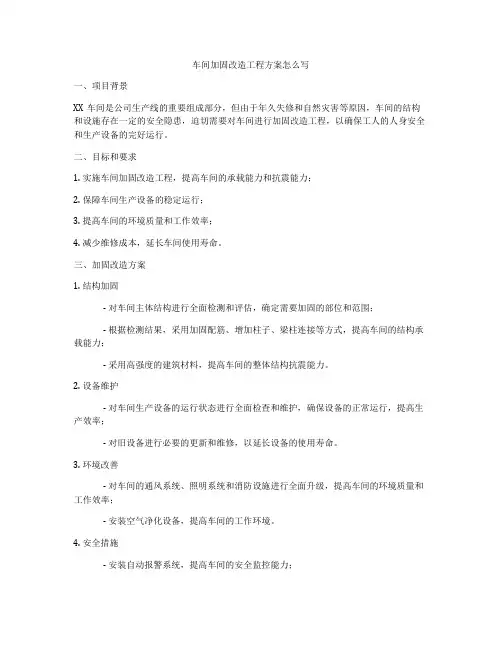 车间加固改造工程方案怎么写