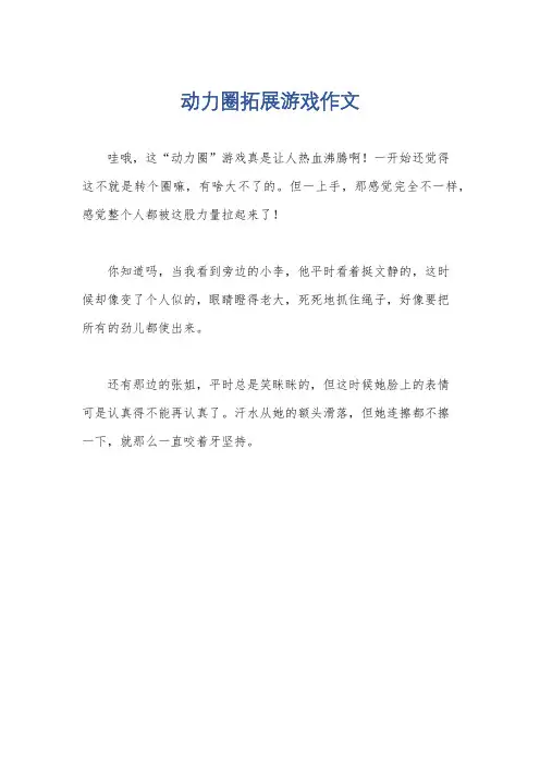 动力圈拓展游戏作文