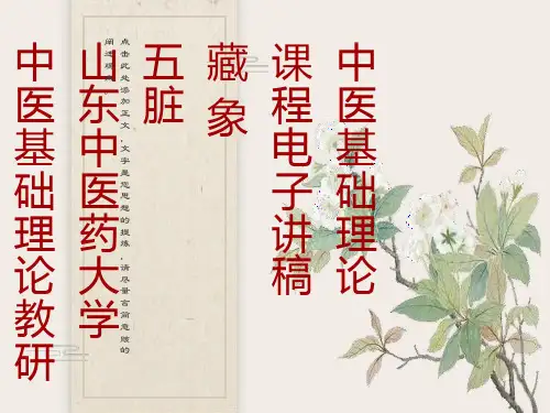 中医基础理论2-2藏象五脏