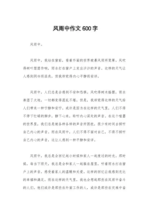 风雨中作文600字