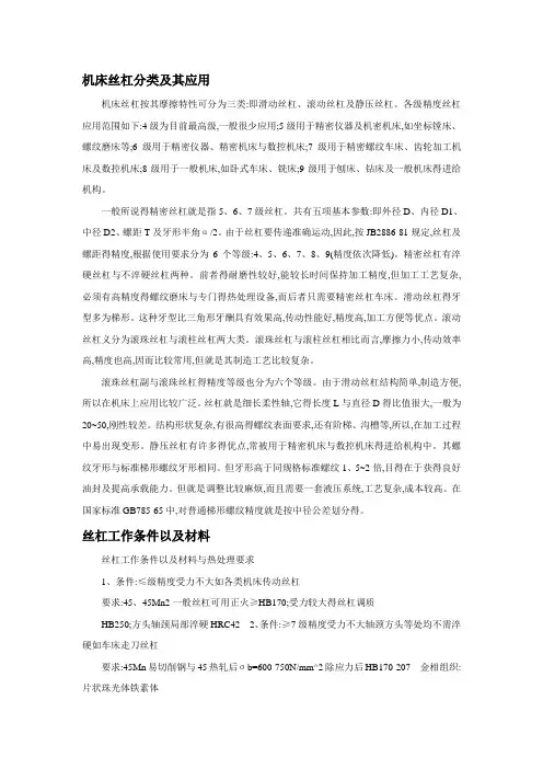 丝杠的分类汇总