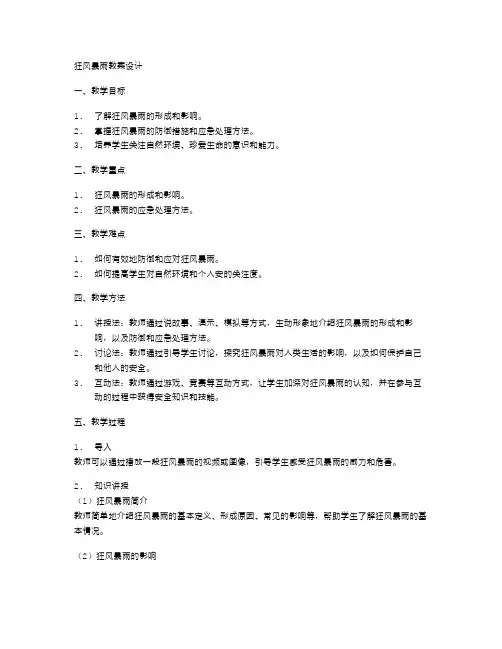 狂风暴雨教案设计
