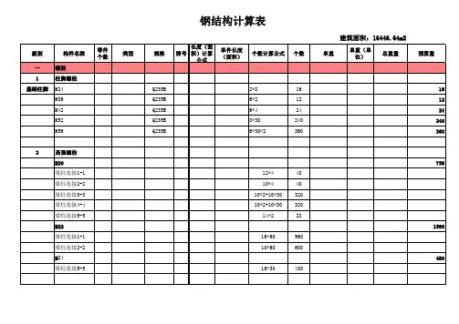 钢结构计算表