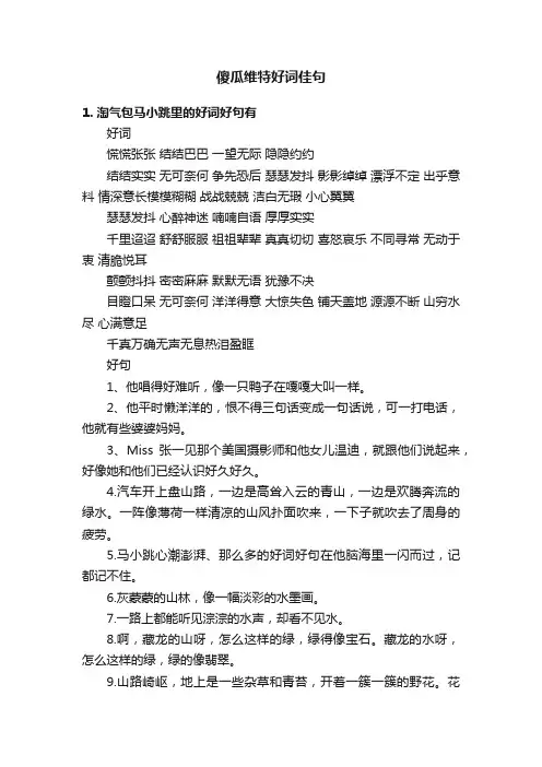 傻瓜维特好词佳句
