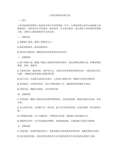 工程设备材料采购方案