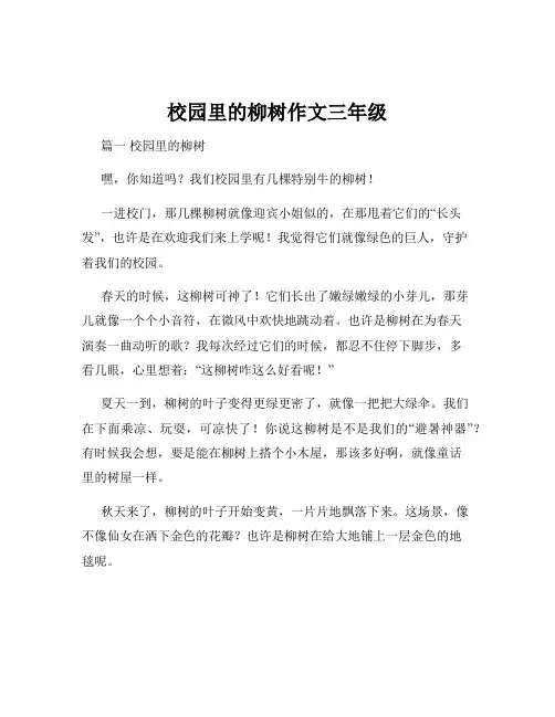 校园里的柳树作文三年级