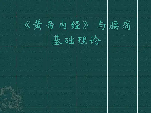 黄帝内经与腰痛基础理论ppt课件