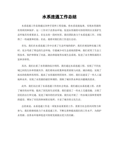 水系连通工作总结