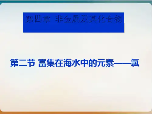 人教版化学必修一富集在海水中的元素—氯课件ppt
