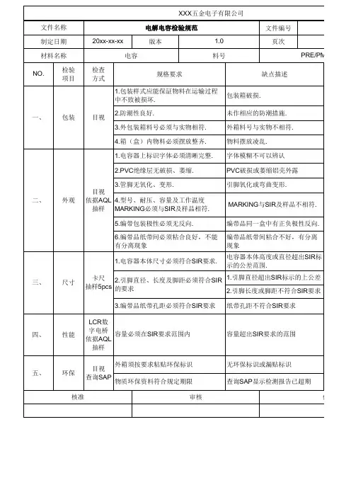 电解电容检验规范