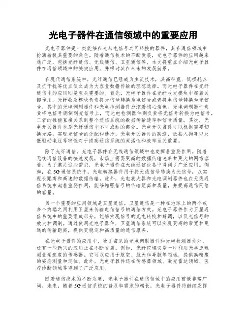 光电子器件在通信领域中的重要应用