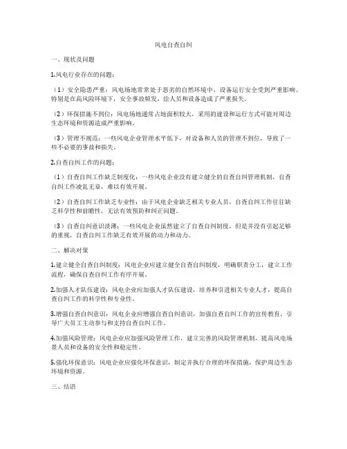 风电自查自纠