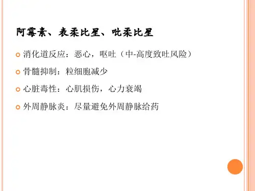 常见化疗药物不良反应