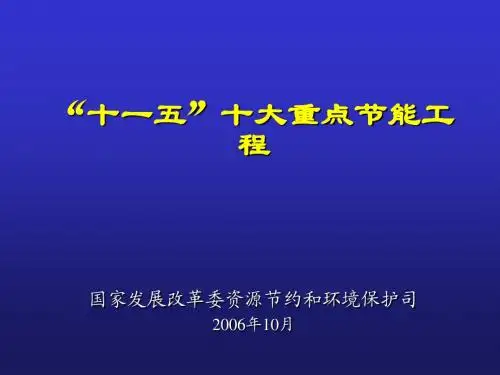 “十一五”十大重点节能工程