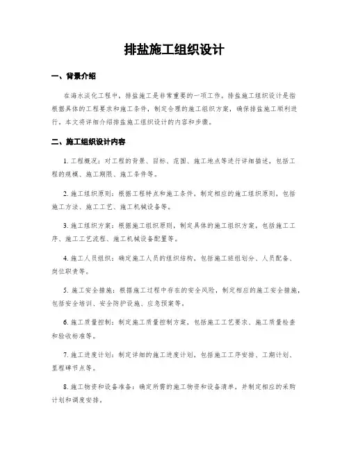 排盐施工组织设计