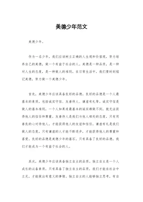 美德少年范文