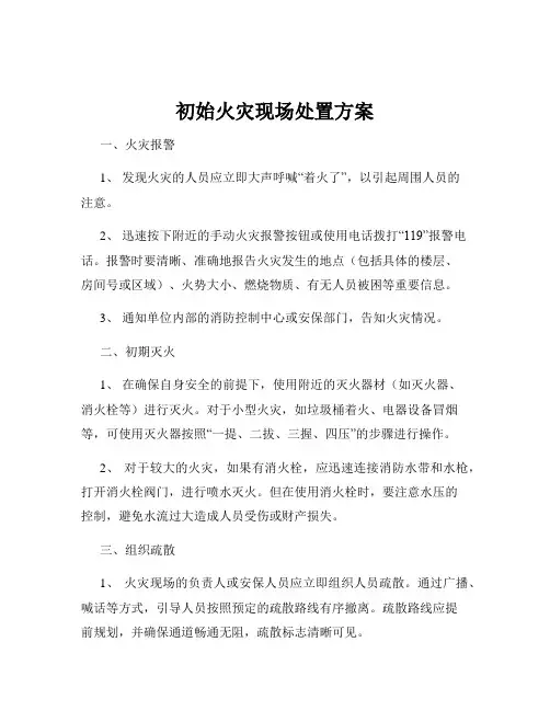 初始火灾现场处置方案
