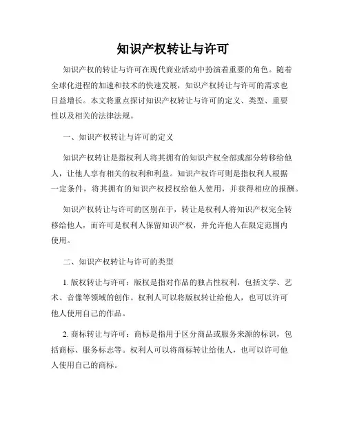 知识产权转让与许可