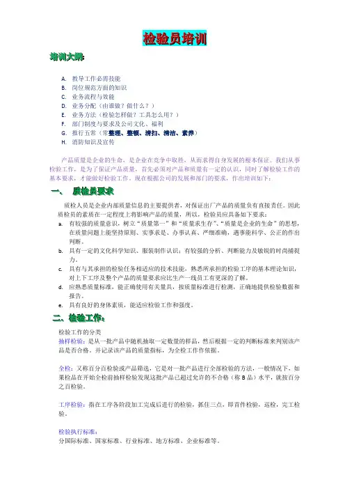 服装厂检验员培训