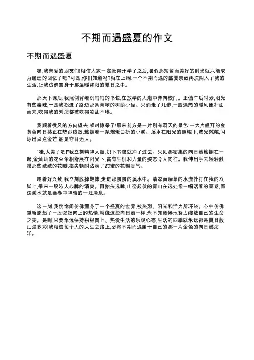 不期而遇盛夏的作文