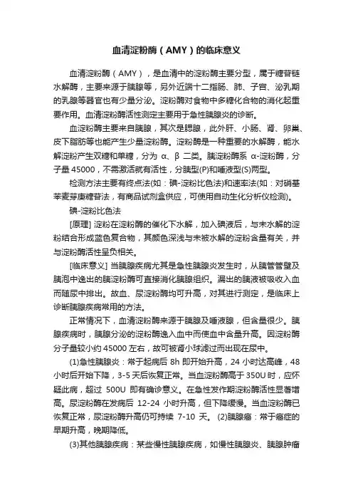 血清淀粉酶（AMY）的临床意义