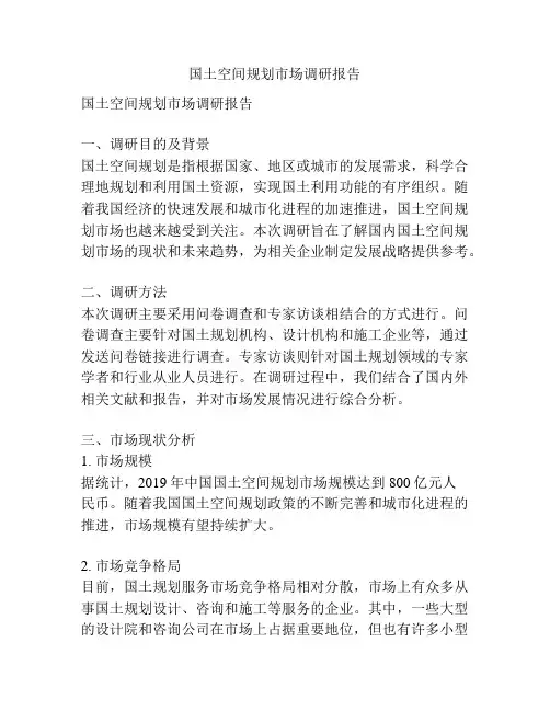 国土空间规划市场调研报告