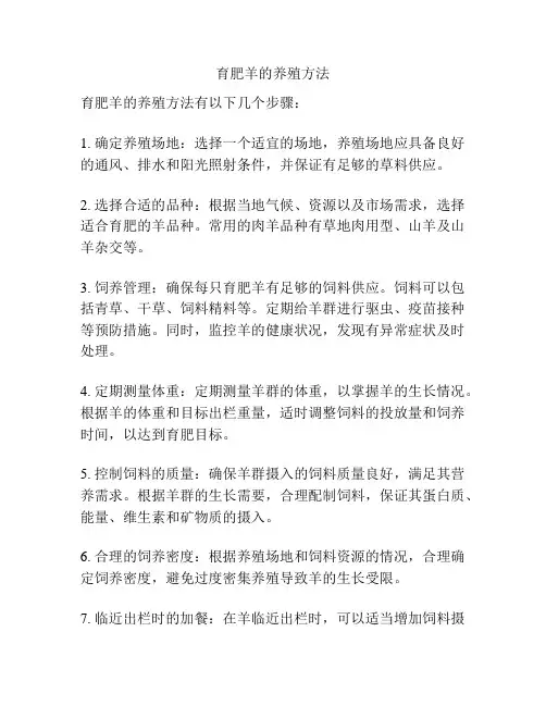 育肥羊的养殖方法