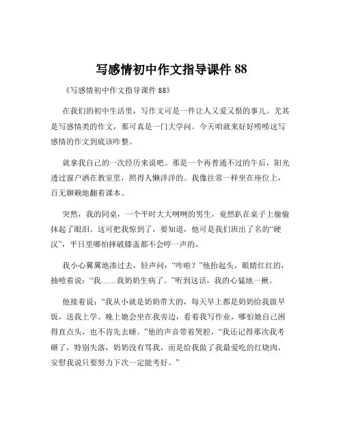 写感情初中作文指导课件88
