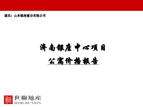 【精品报告】房地产营销策划 -世联_济南银座中心项目公寓价格报告__前期策划