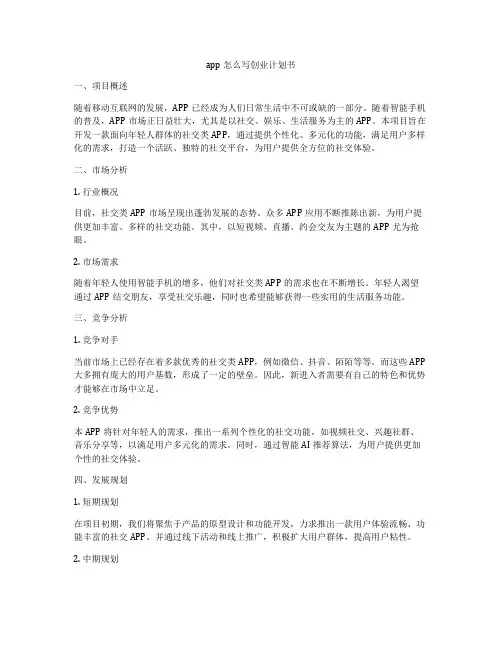 app怎么写创业计划书