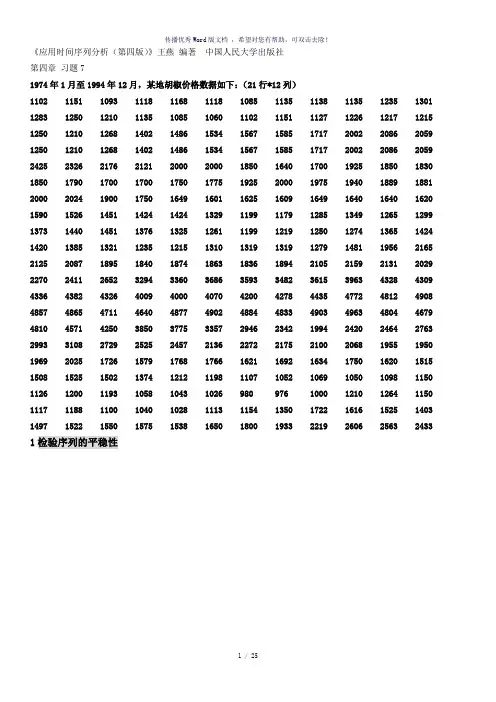 时间序列Stata操作题