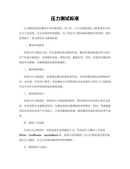 压力测试标准