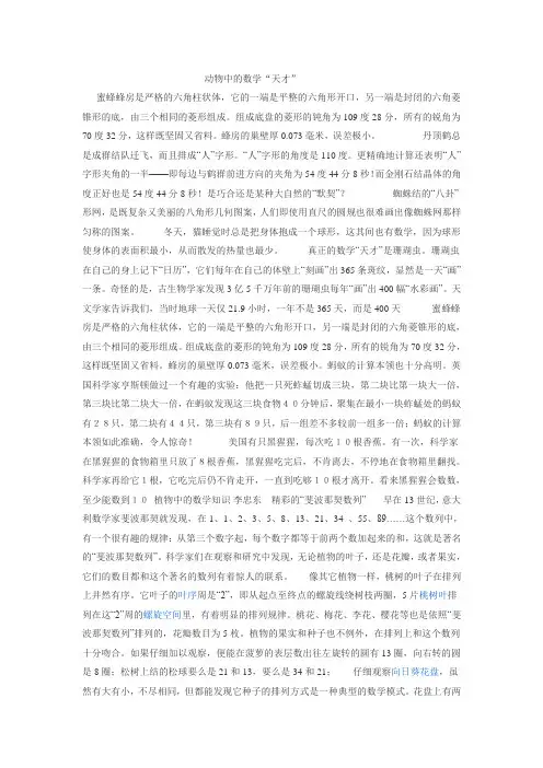 动物中的数学